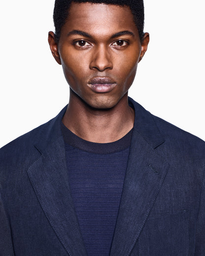 Upton Line single-breasted jacket in linen canvas
