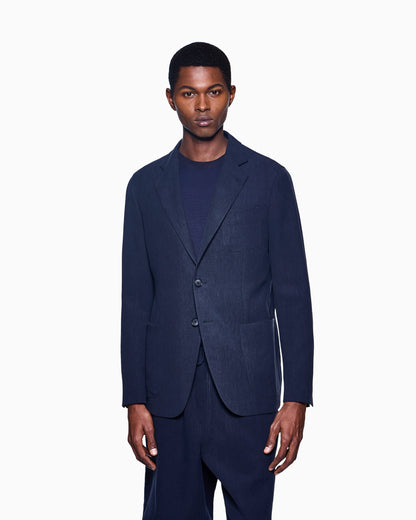 Upton Line single-breasted jacket in linen canvas