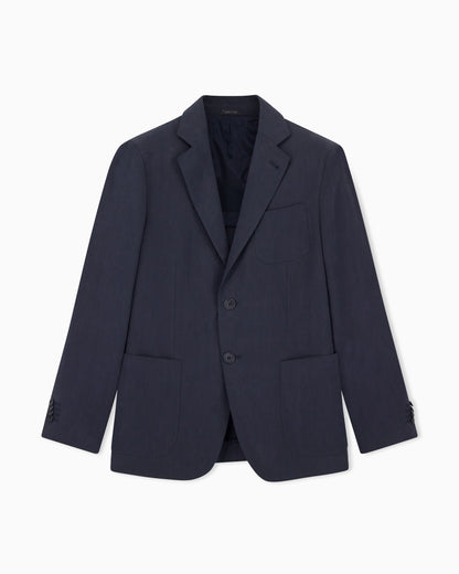 Upton Line single-breasted jacket in linen canvas