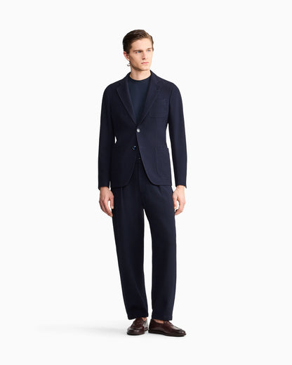 Upton line single-breasted jacket in virgin wool and cashmere seersucker