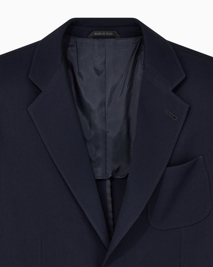 Upton line single-breasted jacket in virgin wool canneté