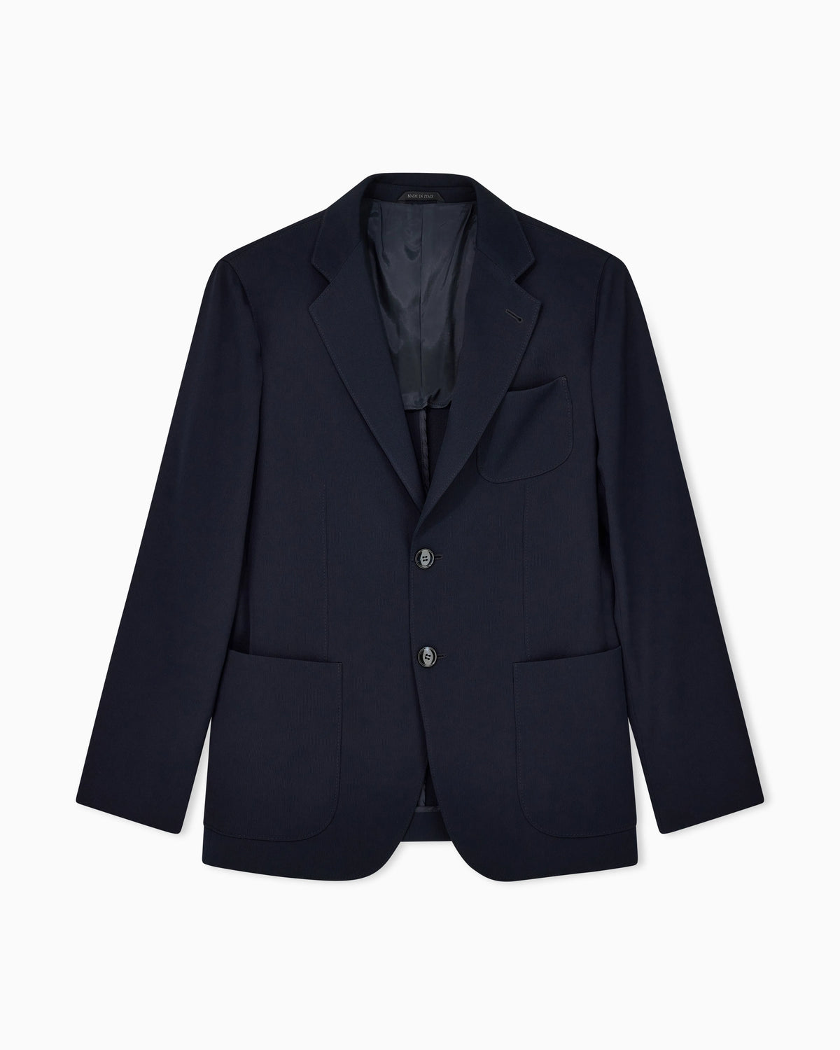 Upton line single-breasted jacket in virgin wool canneté