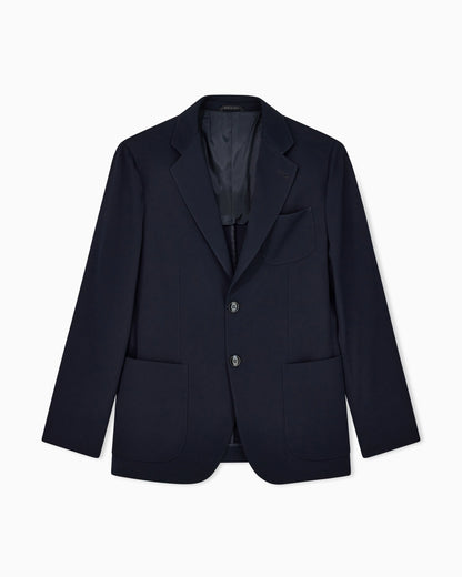 Upton line single-breasted jacket in virgin wool canneté