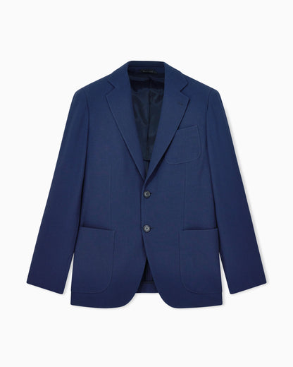 Single-breasted virgin wool seersucker jacket
