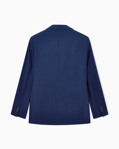 Single-breasted virgin wool seersucker jacket