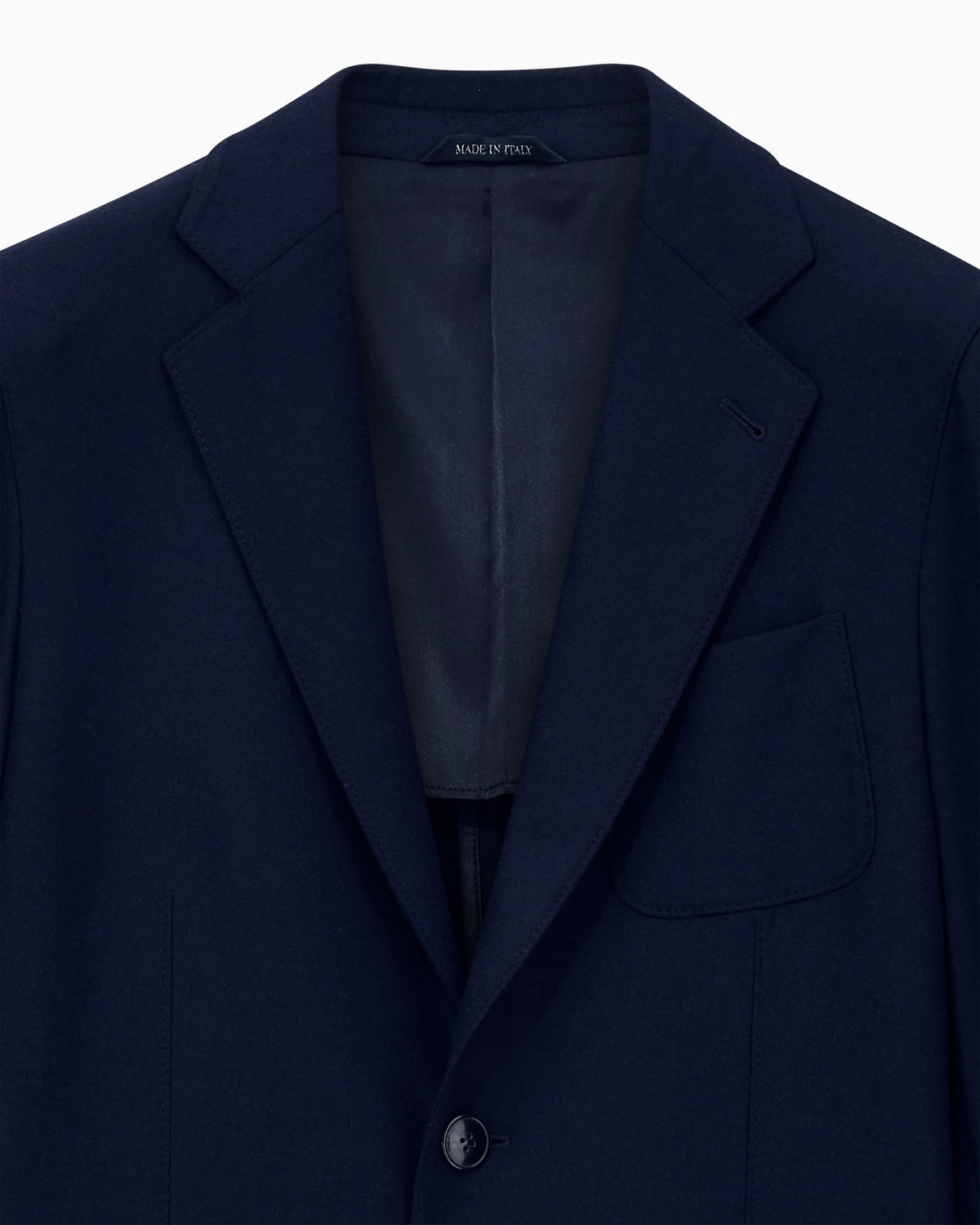 Unlined single-breasted stretch cashmere jacket with two buttons