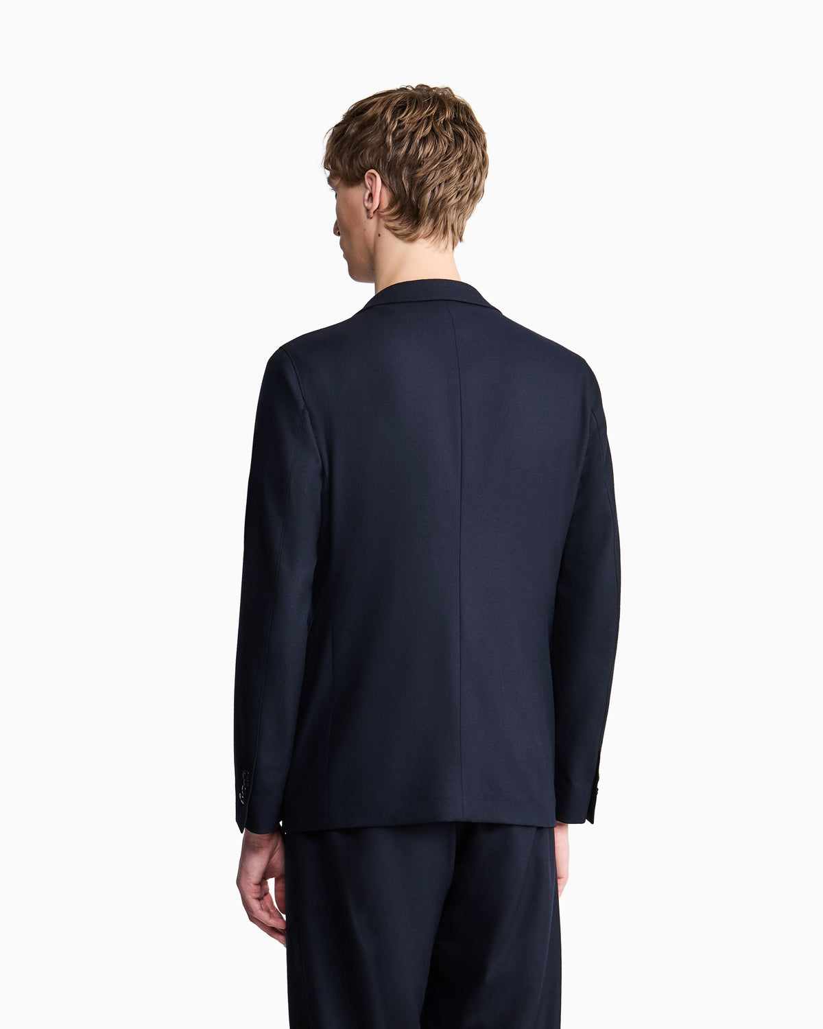 Unlined single-breasted stretch cashmere jacket with two buttons
