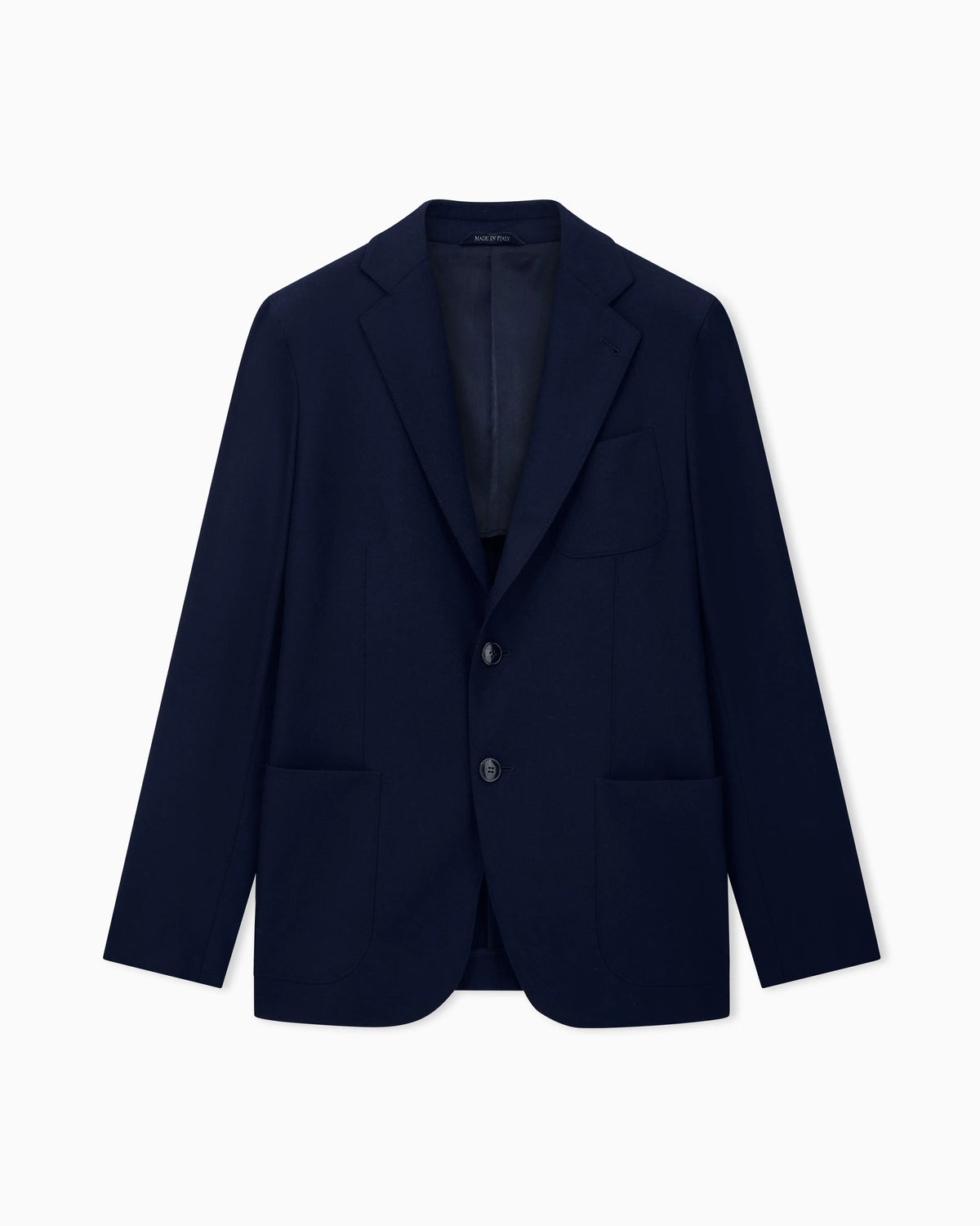 Unlined single-breasted stretch cashmere jacket with two buttons