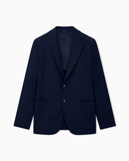 Unlined single-breasted stretch cashmere jacket with two buttons