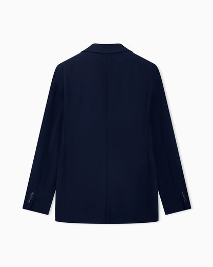 Unlined single-breasted stretch cashmere jacket with two buttons