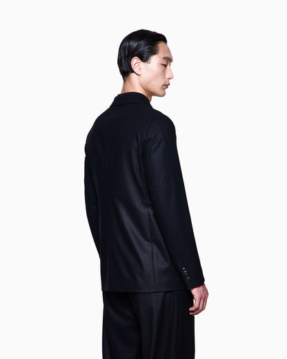 Unlined single-breasted stretch cashmere jacket with two buttons