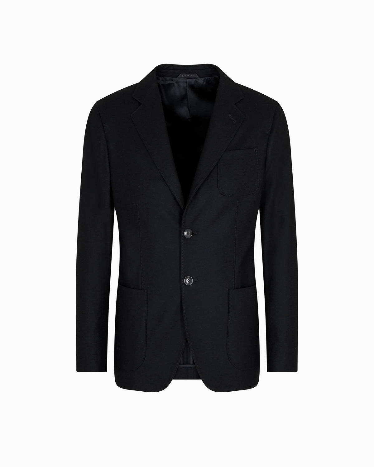 Unlined single-breasted stretch cashmere jacket with two buttons