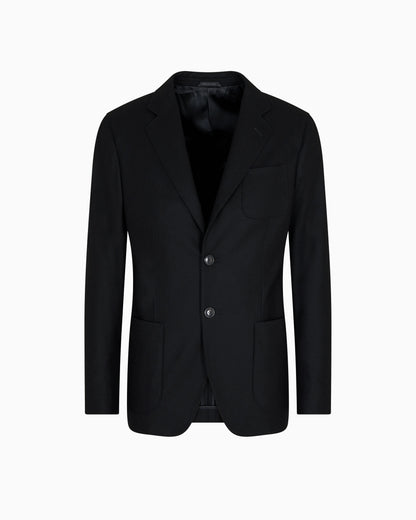 Unlined single-breasted stretch cashmere jacket with two buttons