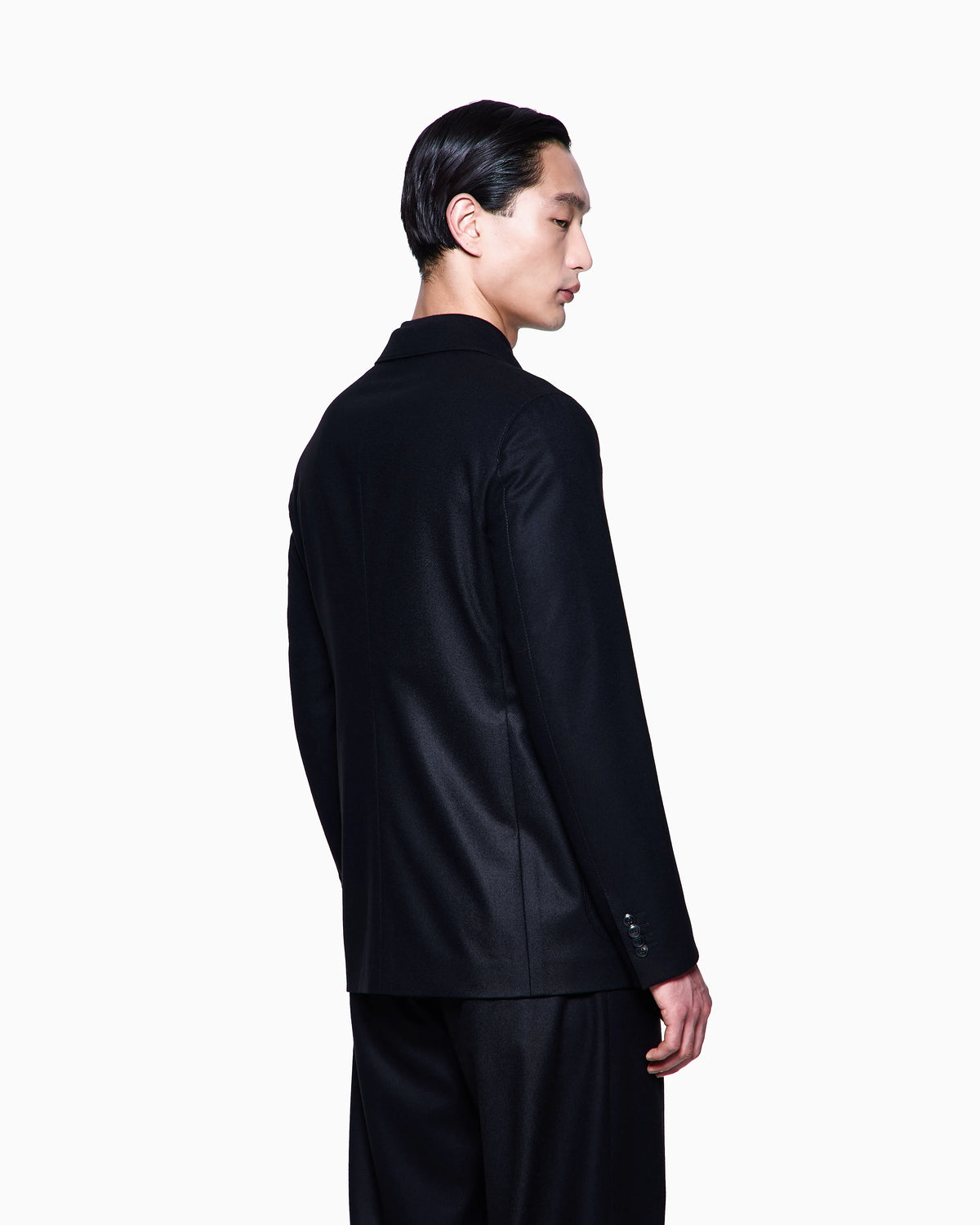 Unlined single-breasted stretch cashmere jacket with two buttons