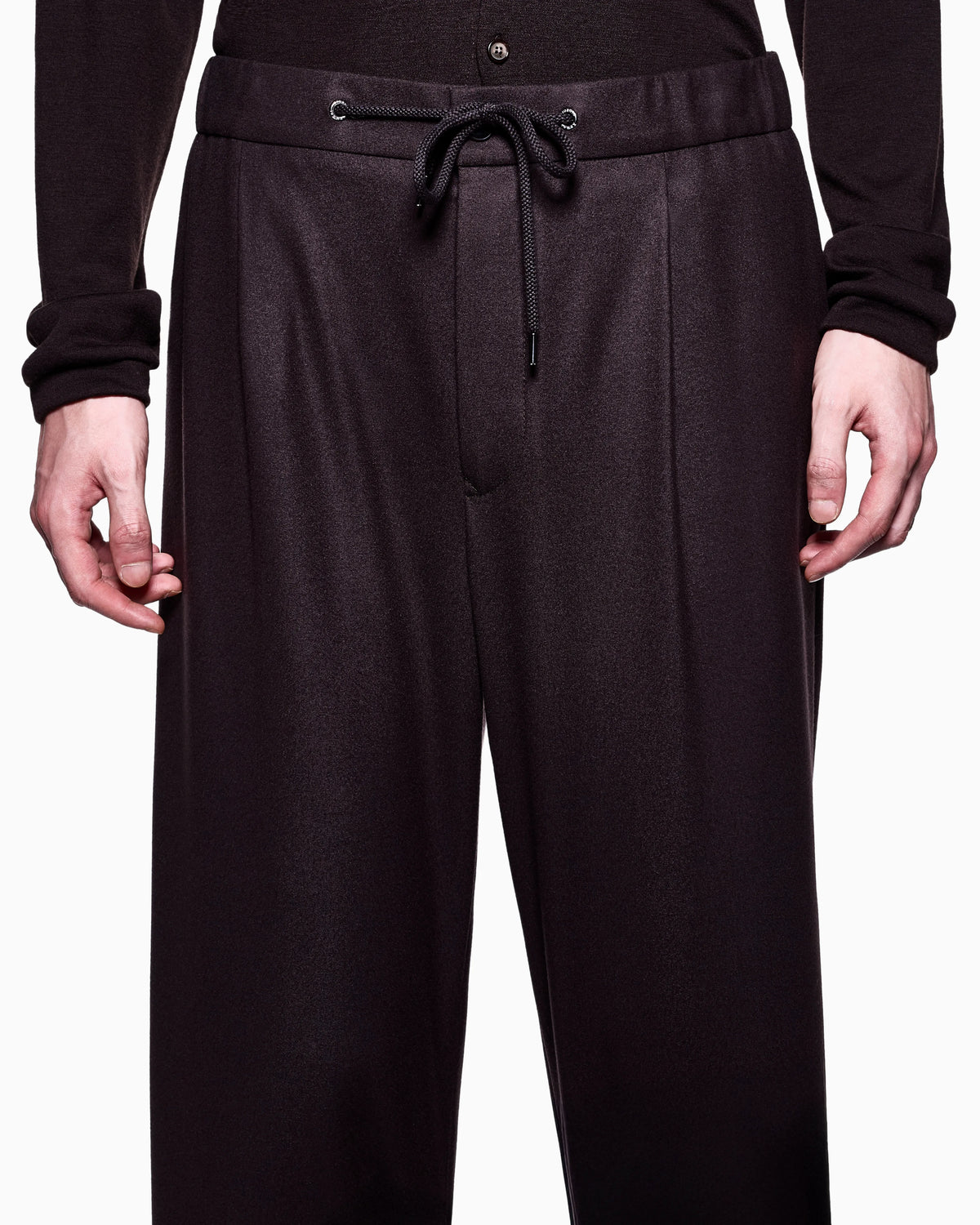 Trouser Cashmere regular fit solid stretch drap