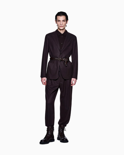 Trouser Cashmere regular fit solid stretch drap
