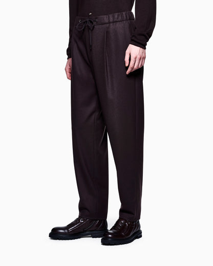 Trouser Cashmere regular fit solid stretch drap