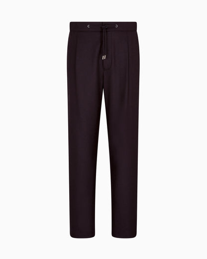 Trouser Cashmere regular fit solid stretch drap