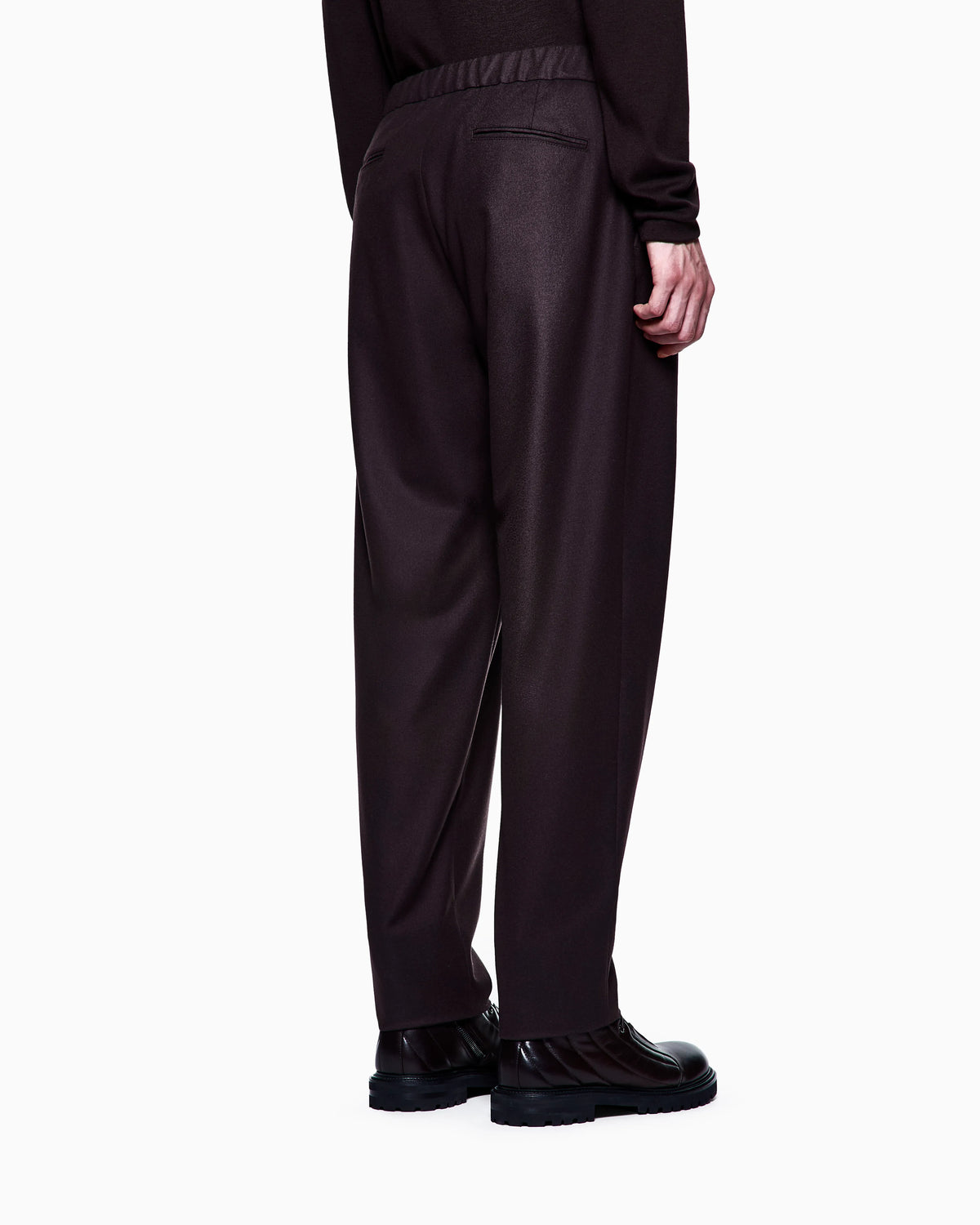 Trouser Cashmere regular fit solid stretch drap