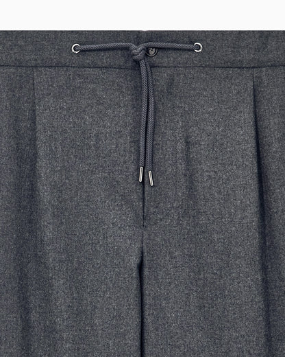 Trouser Cashmere regular fit solid stretch drap