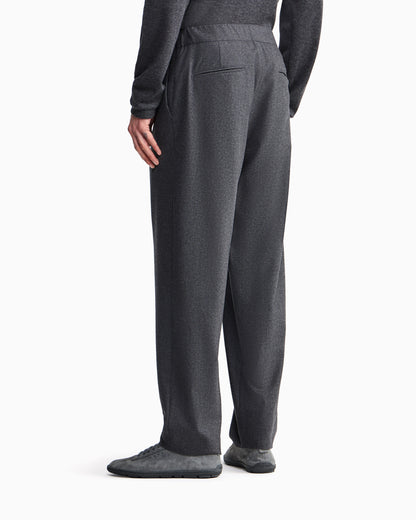 Trouser Cashmere regular fit solid stretch drap