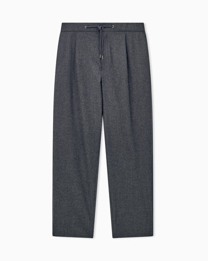 Trouser Cashmere regular fit solid stretch drap