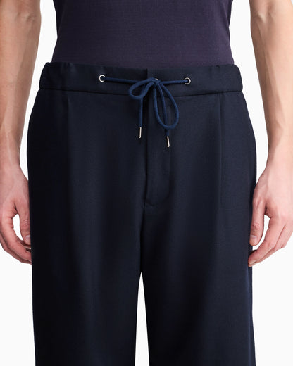 Trouser Cashmere regular fit solid stretch drap