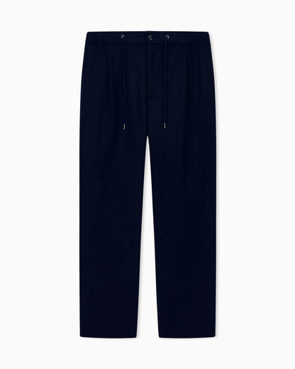 Trouser Cashmere regular fit solid stretch drap