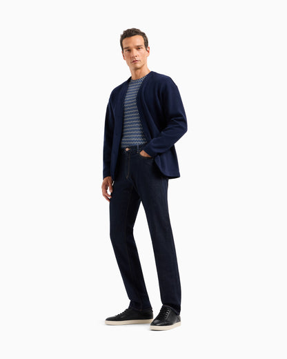 Five-pocket, regular-fit, stretch-cotton denim trousers
