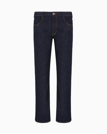Five-pocket, regular-fit, stretch-cotton denim trousers