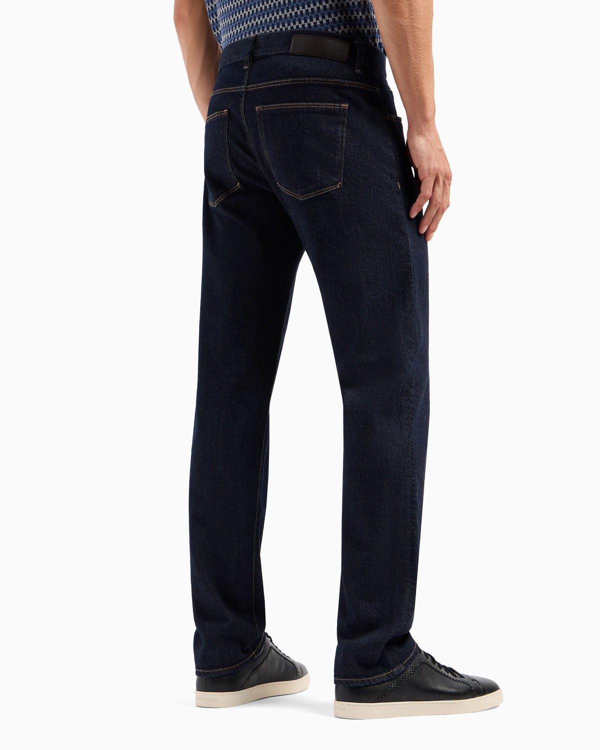 Five-pocket, regular-fit, stretch-cotton denim trousers