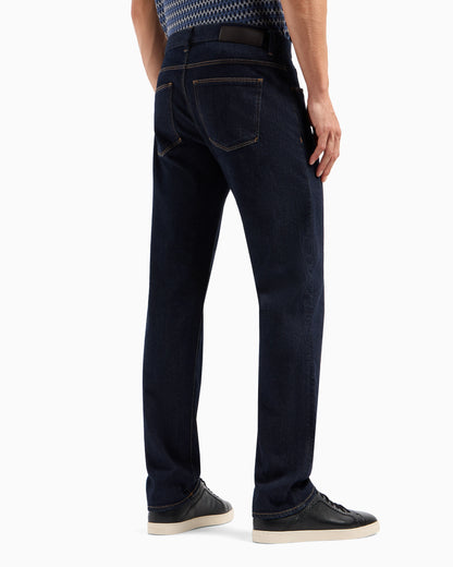 Five-pocket, regular-fit, stretch-cotton denim trousers