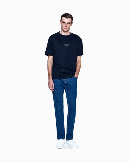 Five-pocket, regular-fit, stretch-cotton denim trousers