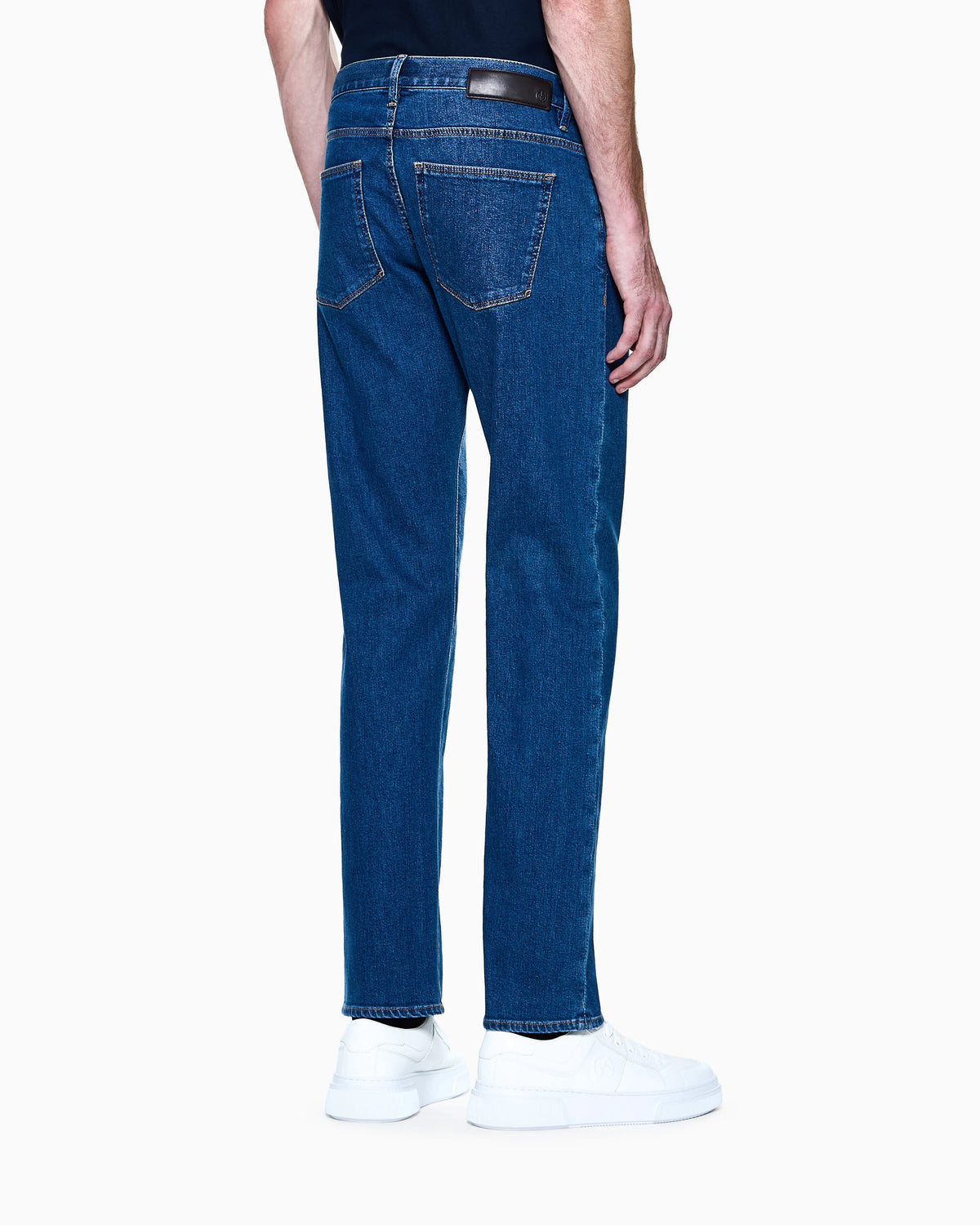 Five-pocket, regular-fit, stretch-cotton denim trousers