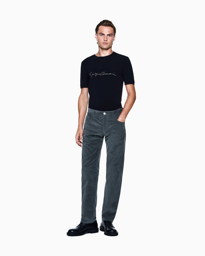 Five-pocket corduroy trousers in a cashmere blend