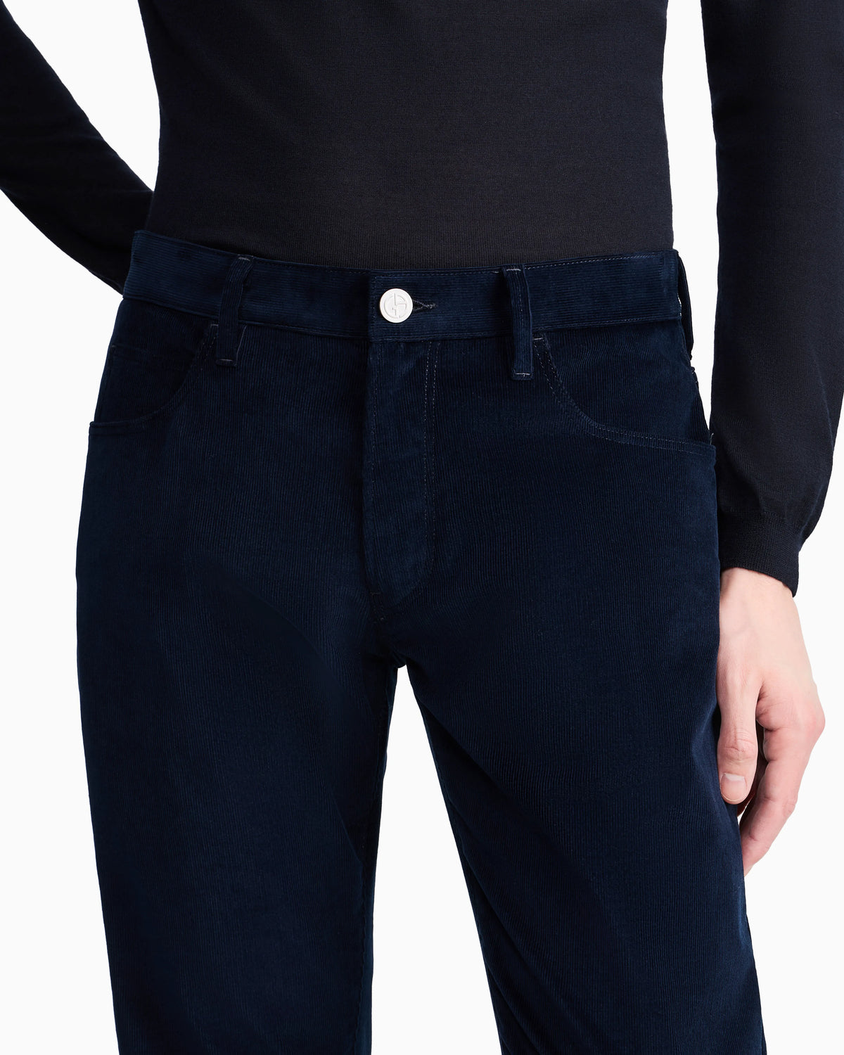 Five-pocket corduroy trousers in a cashmere blend