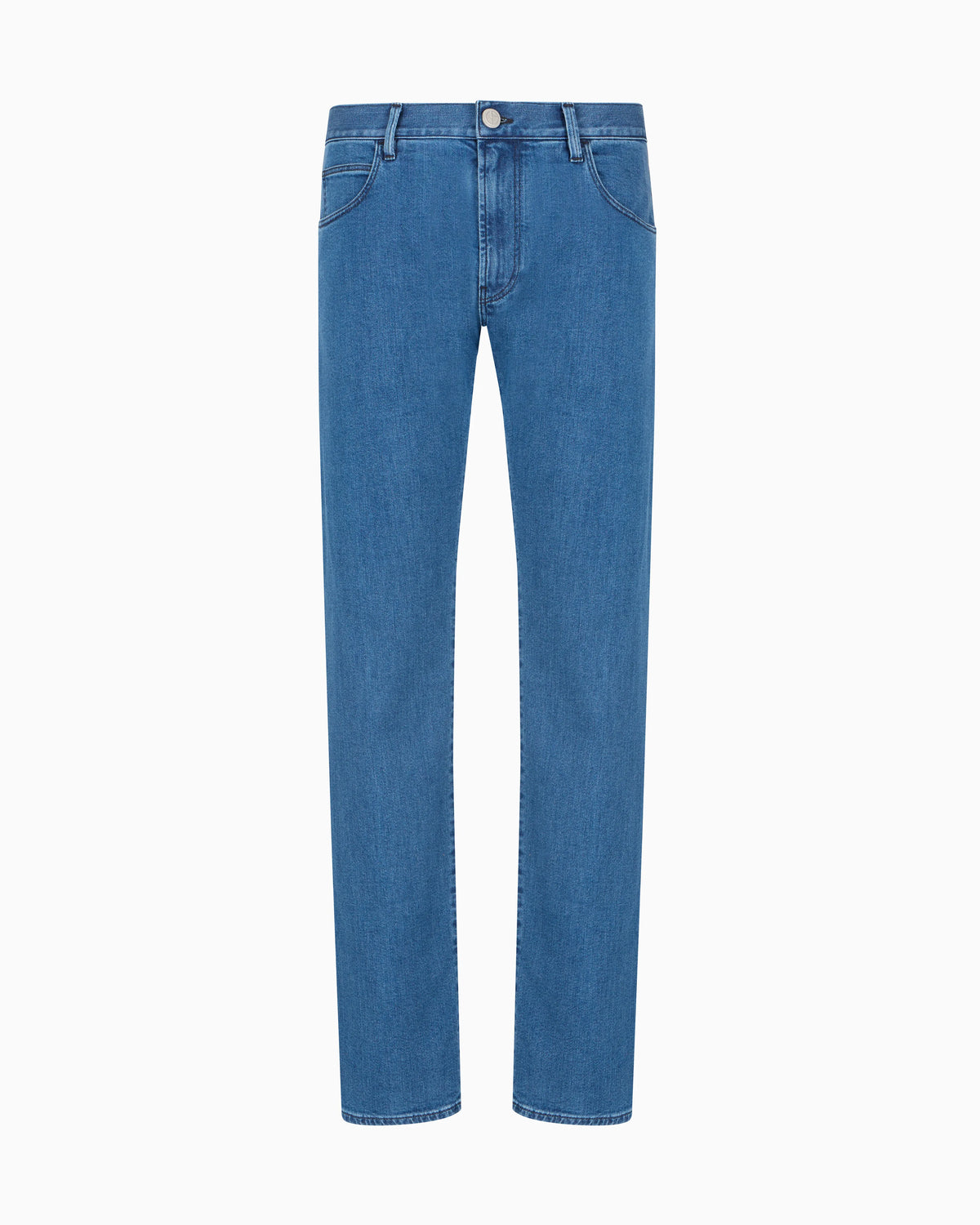 Five-pocket, regular-fit, stretch cotton-denim trousers