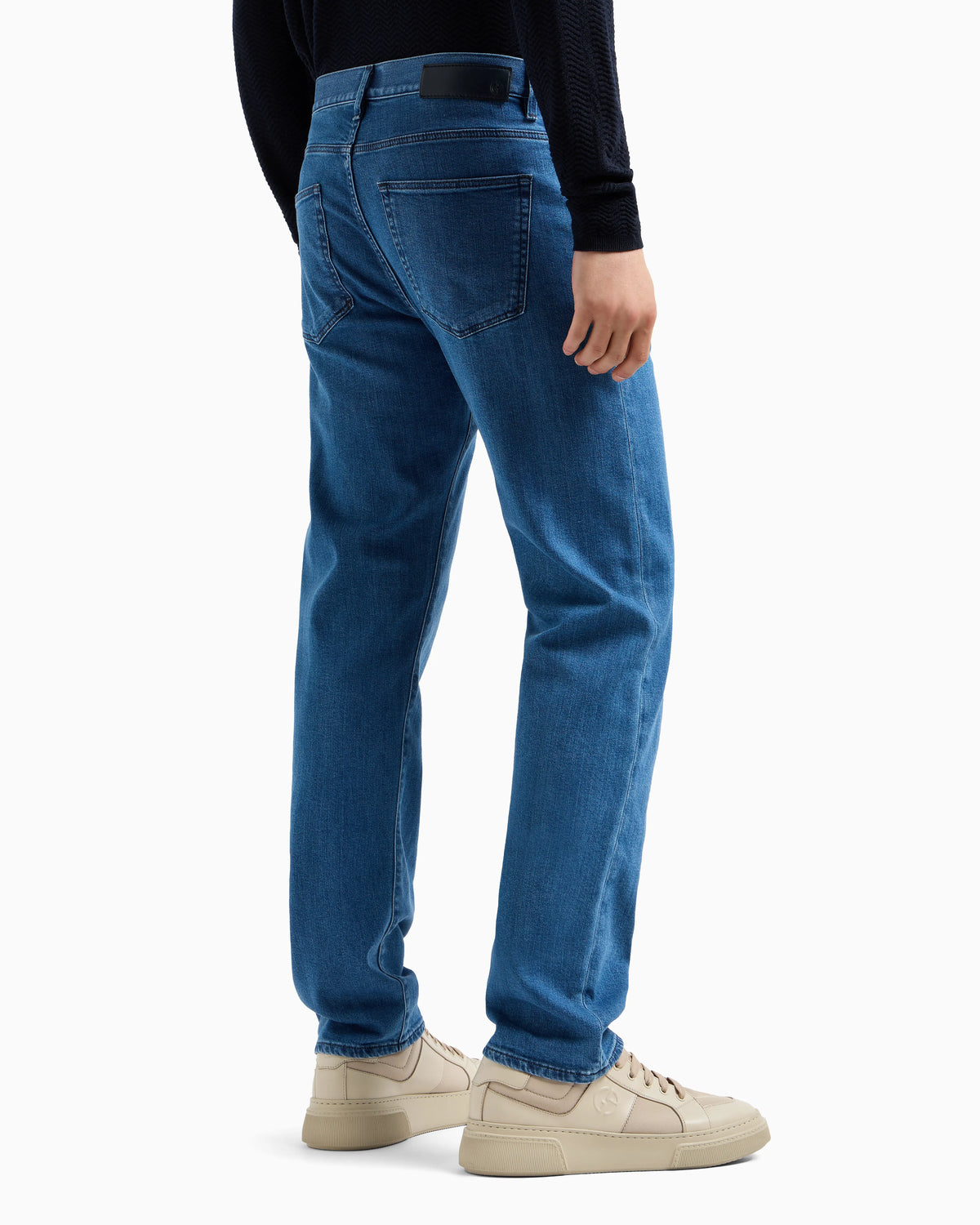 Five-pocket, regular-fit, stretch cotton-denim trousers