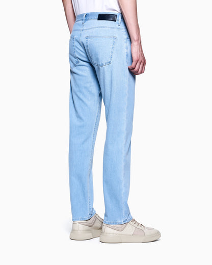 Five-pocket, regular-fit, stretch cotton-denim trousers