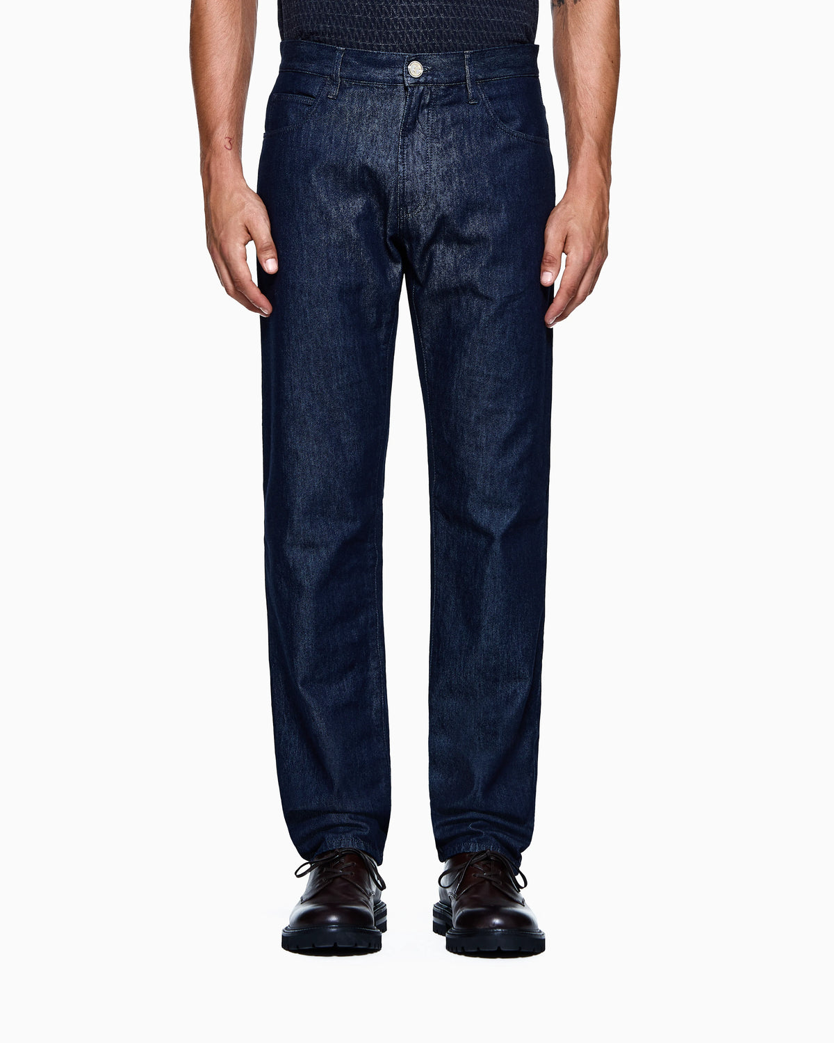Regular-fit five-pocket trousers in silk and luxury cotton twill