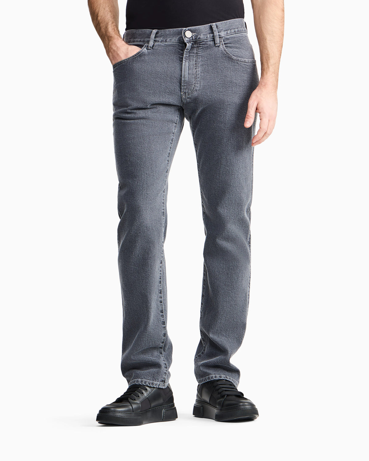 Five-pocket, regular-fit trousers in  cotton and modal