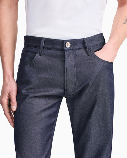 Stretch cotton denim twill jeans