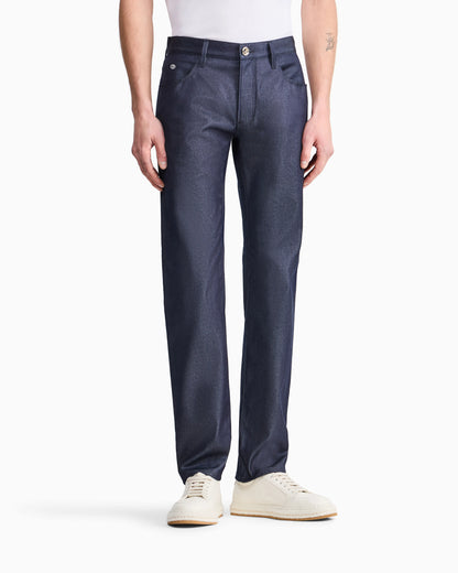Stretch cotton denim twill jeans