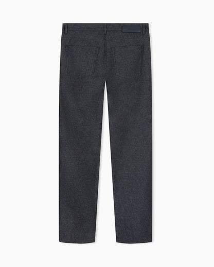 Regular fit 5-pocket pants in stretch cashmere-blend denim