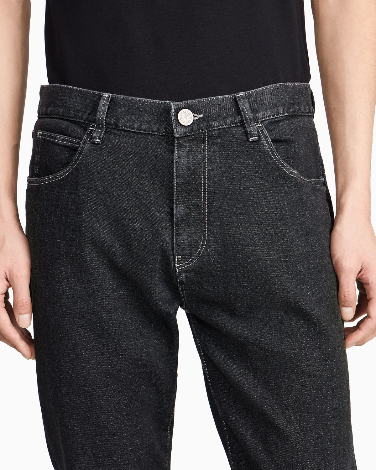 five-pocket, regular-fit trousers in cotton and modal
