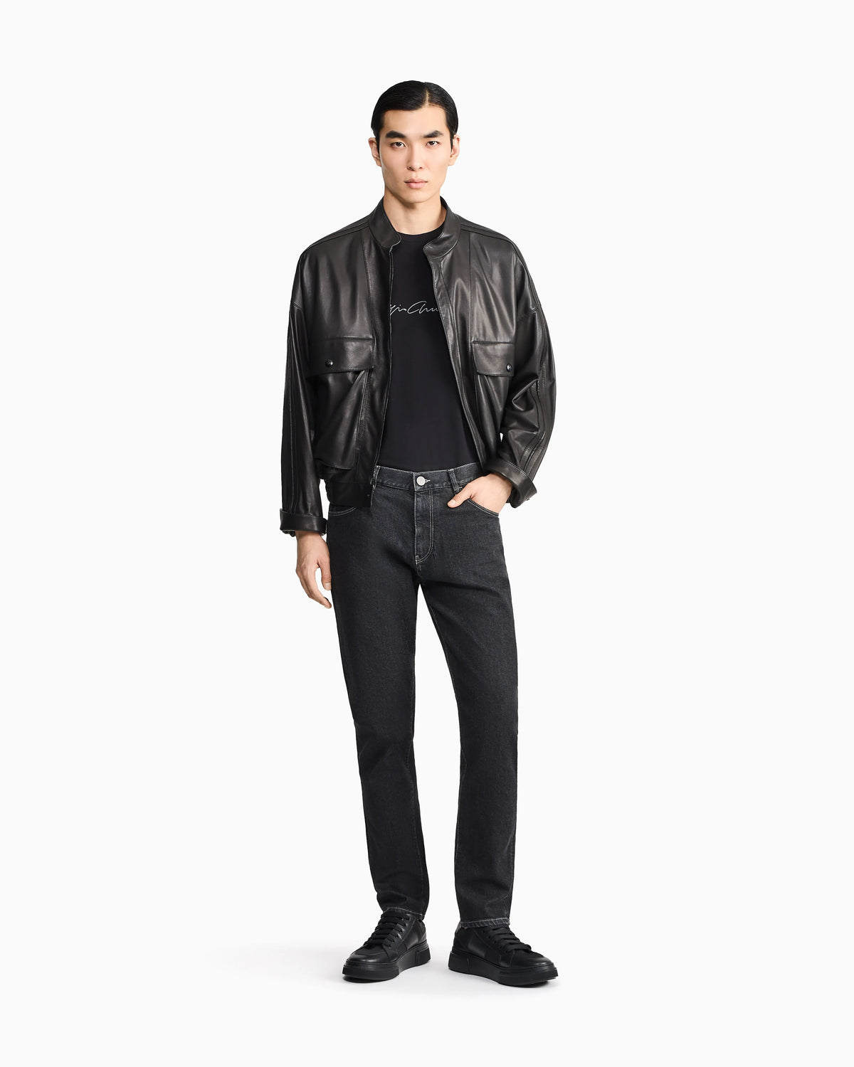 five-pocket, regular-fit trousers in cotton and modal