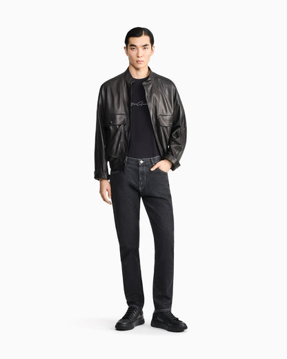 five-pocket, regular-fit trousers in cotton and modal