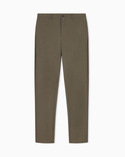 Flat front trousers in a technical gaufré honeycomb fabric