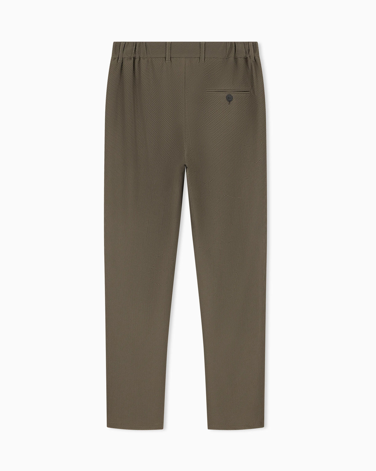 Flat front trousers in a technical gaufré honeycomb fabric