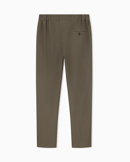 Flat front trousers in a technical gaufré honeycomb fabric